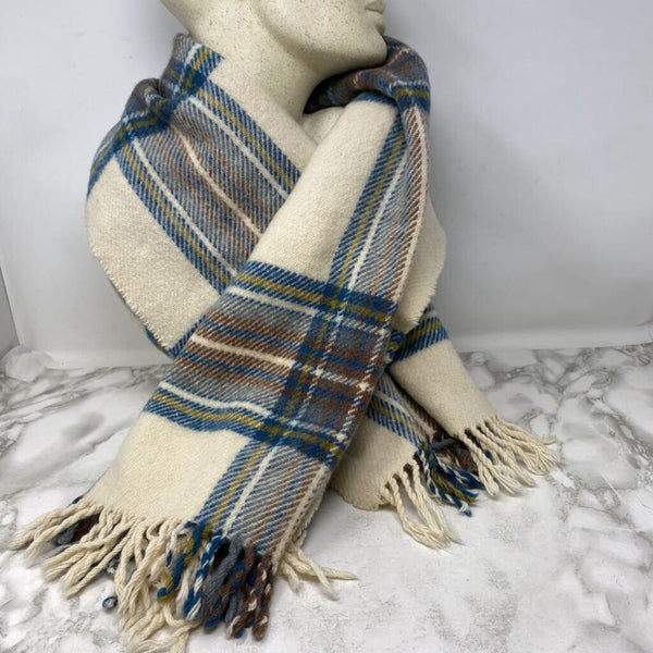 WOMEN'S SCARF/SHAWL cream blue