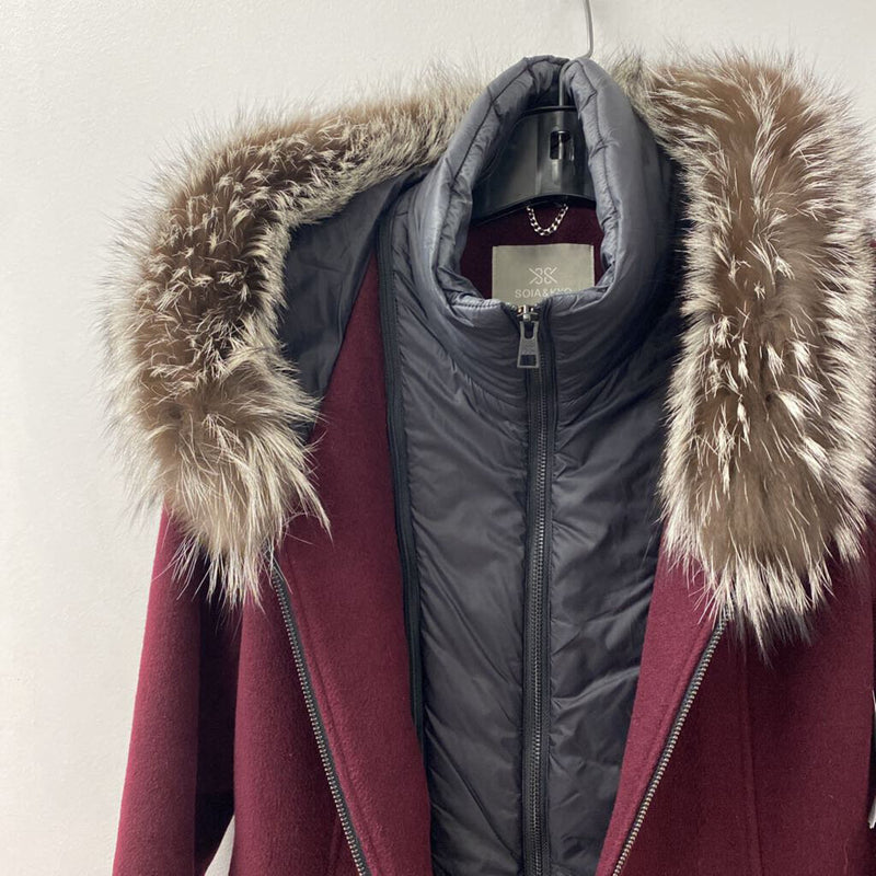 SOIA & KYO WOMEN'S COAT burgundy L