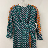 SANDRO WOMEN'S DRESS green orange S
