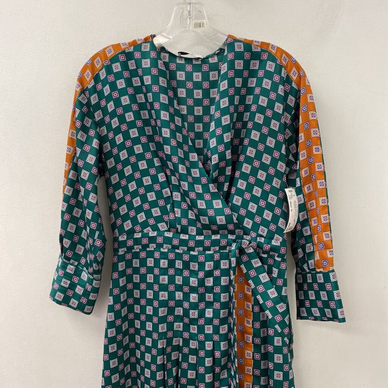SANDRO WOMEN'S DRESS green orange S