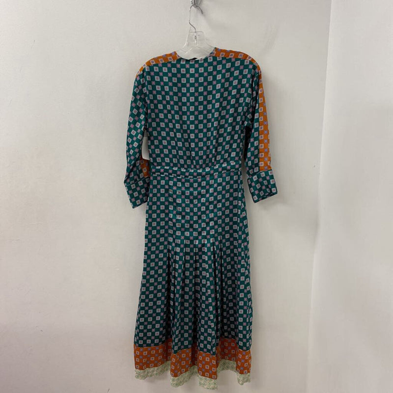SANDRO WOMEN'S DRESS green orange S