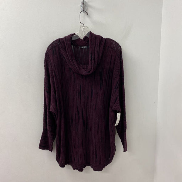 NIC+ZOE WOMEN'S PLUS TOP plum black mix 1X
