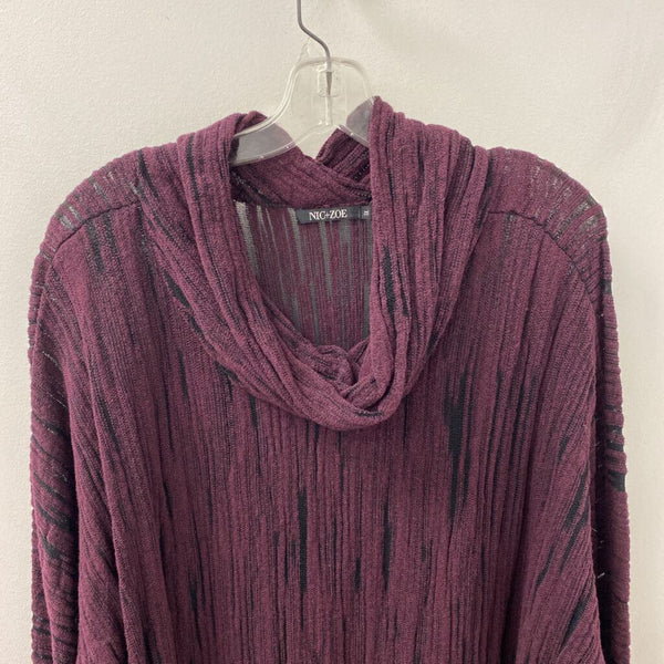 NIC+ZOE WOMEN'S PLUS TOP plum black mix 1X