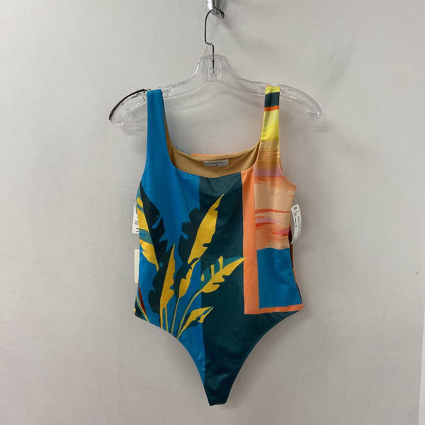 BABATON WOMEN'S TOP orange blue multi mix M