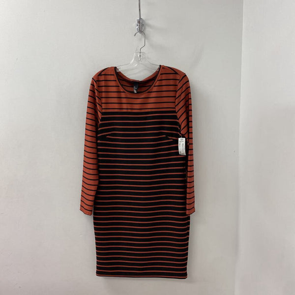 H&M WOMEN'S DRESS brick black mix L