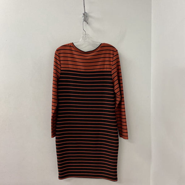 H&M WOMEN'S DRESS brick black mix L