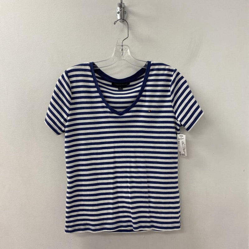 TOMMY HILFIGER WOMEN'S T-SHIRT blue white mix L