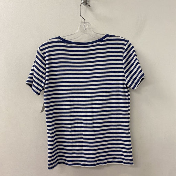 TOMMY HILFIGER WOMEN'S T-SHIRT blue white mix L