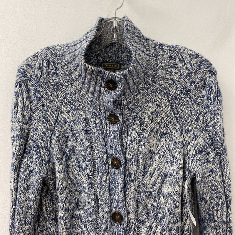 POINT SUR WOMEN'S CARDIGAN blue white mix XS