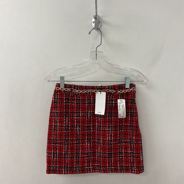 MANGO/MNG WOMEN'S SKIRT red navy mix XS