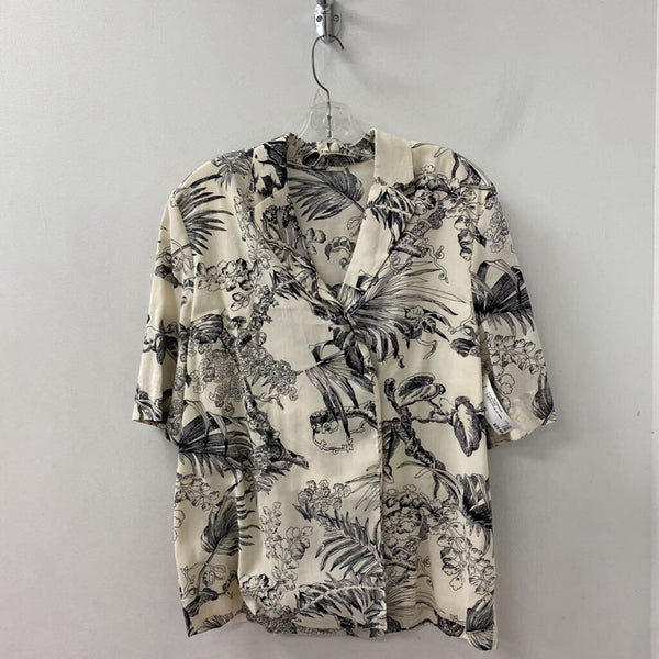 COS WOMEN'S BLOUSE/SHIRT off white black mix XL
