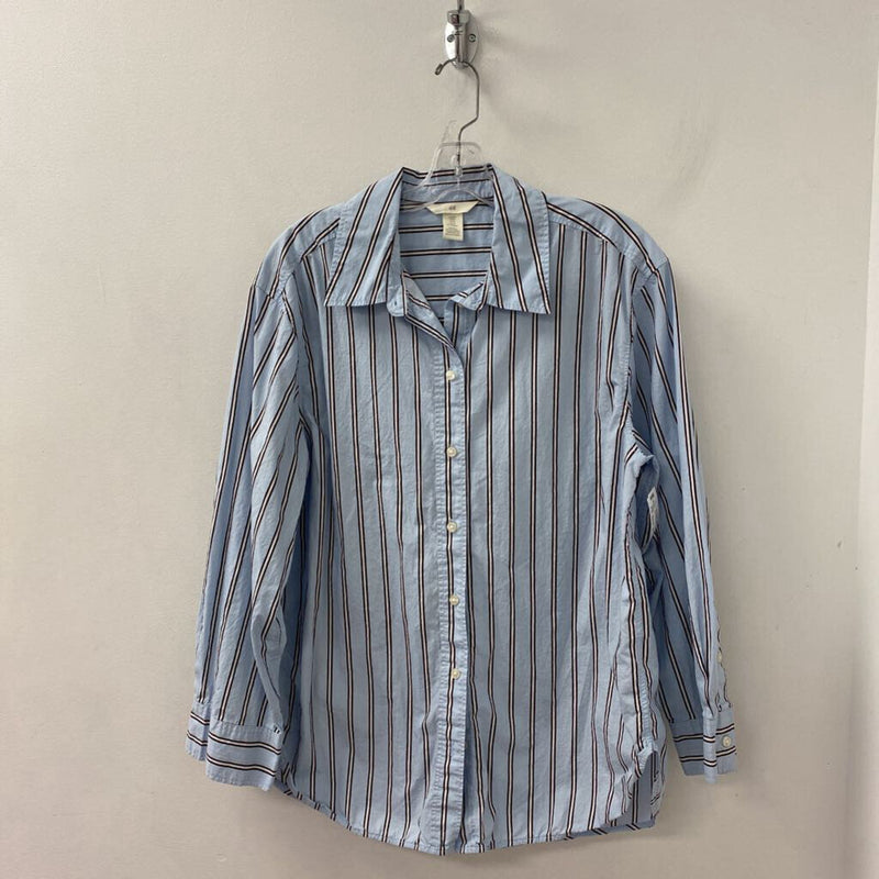 H&M WOMEN'S BLOUSE/SHIRT blue brown mix M