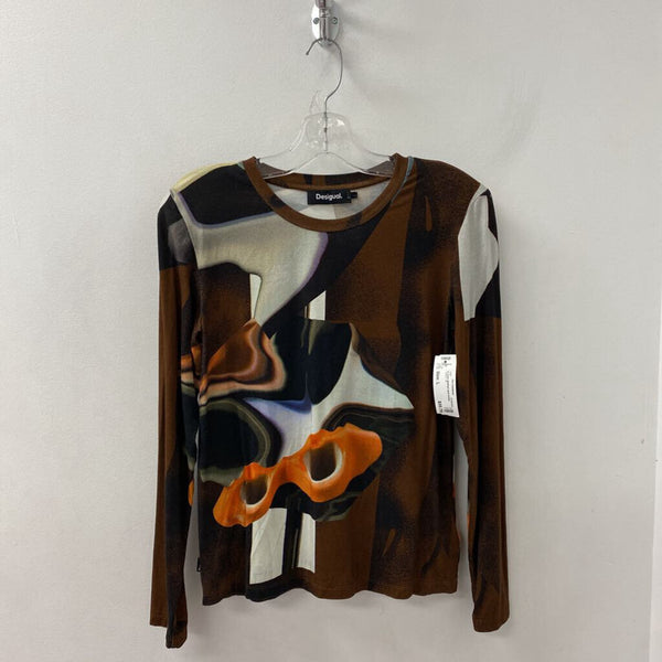 DESIGUAL WOMEN'S TOP brown mutli mix L