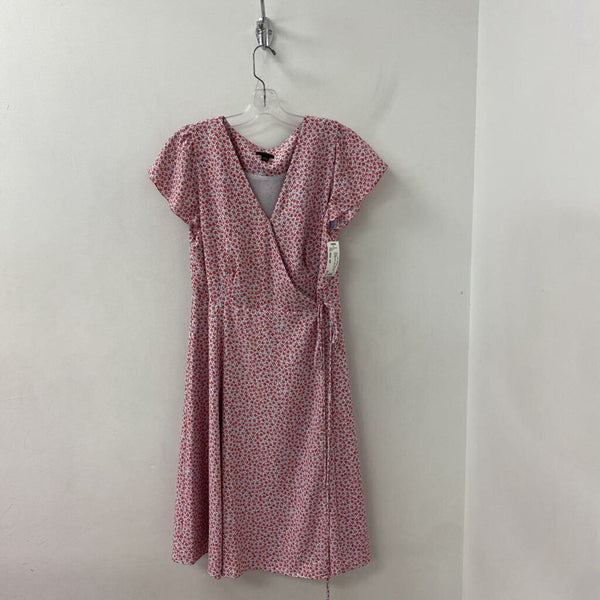 ANN TAYLOR WOMEN'S DRESS white red floral 12P