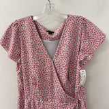 ANN TAYLOR WOMEN'S DRESS white red floral 12P