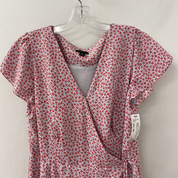 ANN TAYLOR WOMEN'S DRESS white red floral 12P