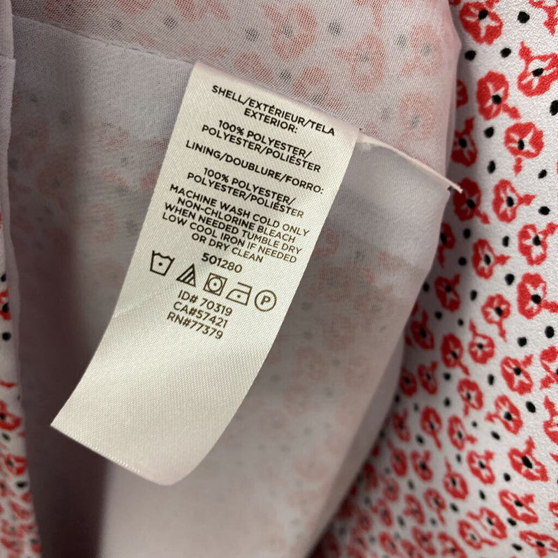 ANN TAYLOR WOMEN'S DRESS white red floral 12P