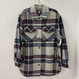 ROOTS WOMEN'S COAT grey plaid XL