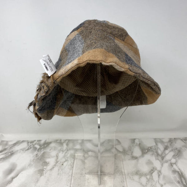 WOMEN'S HAT camel grey plaid