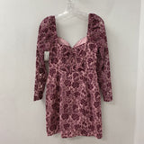 ADELYN RAE WOMEN'S DRESS pink burgundy mix S