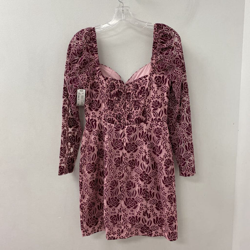 ADELYN RAE WOMEN'S DRESS pink burgundy mix S