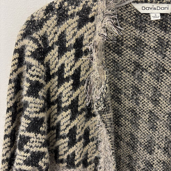 DAVI&DANI WOMEN'S CARDIGAN black taupe mix S