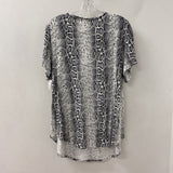 WOMEN'S PLUS TOP white black mix 2X