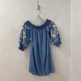 ZARA WOMEN'S DRESS blue white XS