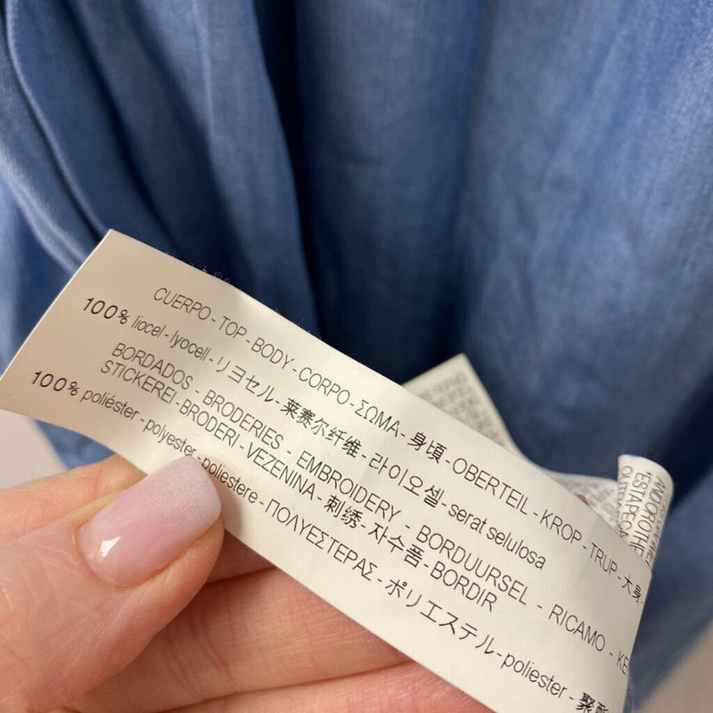ZARA WOMEN'S DRESS blue white XS