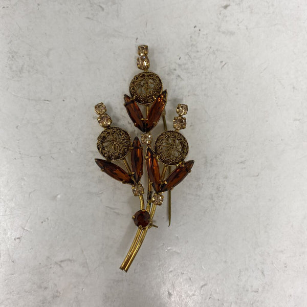 WOMEN'S BROOCH brown gold