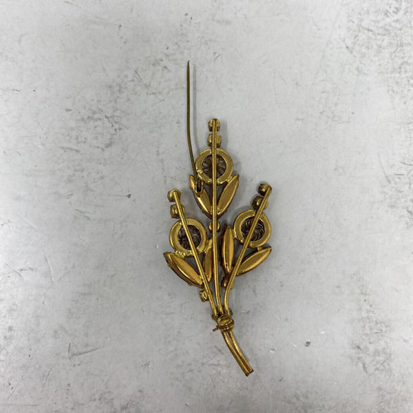 WOMEN'S BROOCH brown gold
