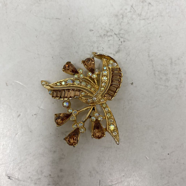 WOMEN'S BROOCH brown gold