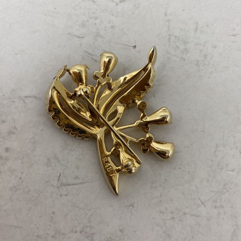 WOMEN'S BROOCH brown gold