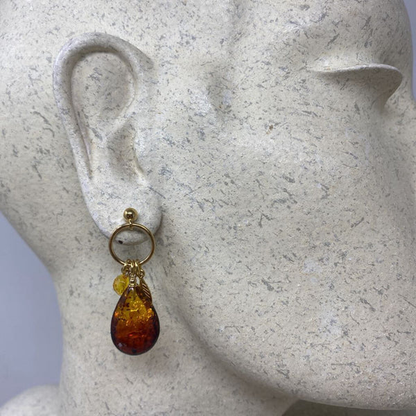 925 WOMEN'S EARRINGS amber gold