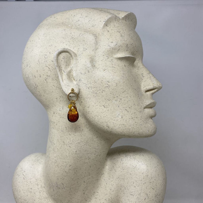 925 WOMEN'S EARRINGS amber gold
