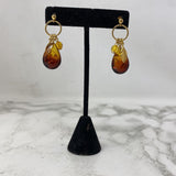 925 WOMEN'S EARRINGS amber gold