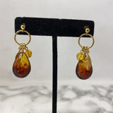 925 WOMEN'S EARRINGS amber gold