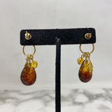 925 WOMEN'S EARRINGS amber gold