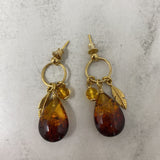925 WOMEN'S EARRINGS amber gold