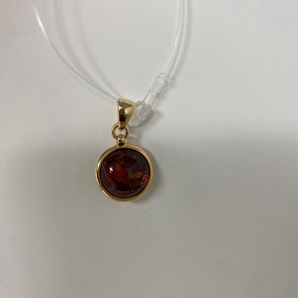 925 WOMEN'S PENDANT dark amber gold