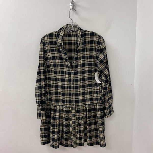 UNIQLO WOMEN'S DRESS cream black mix XS