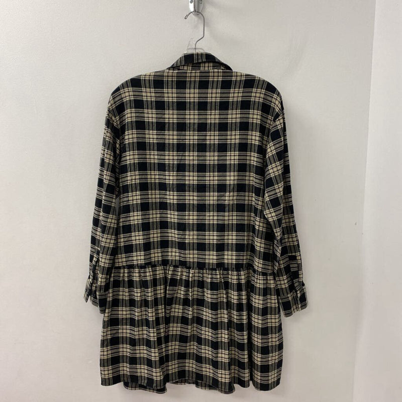 UNIQLO WOMEN'S DRESS cream black mix XS