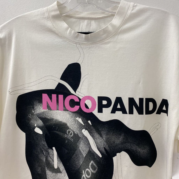WOMEN'S T-SHIRT white black mix S