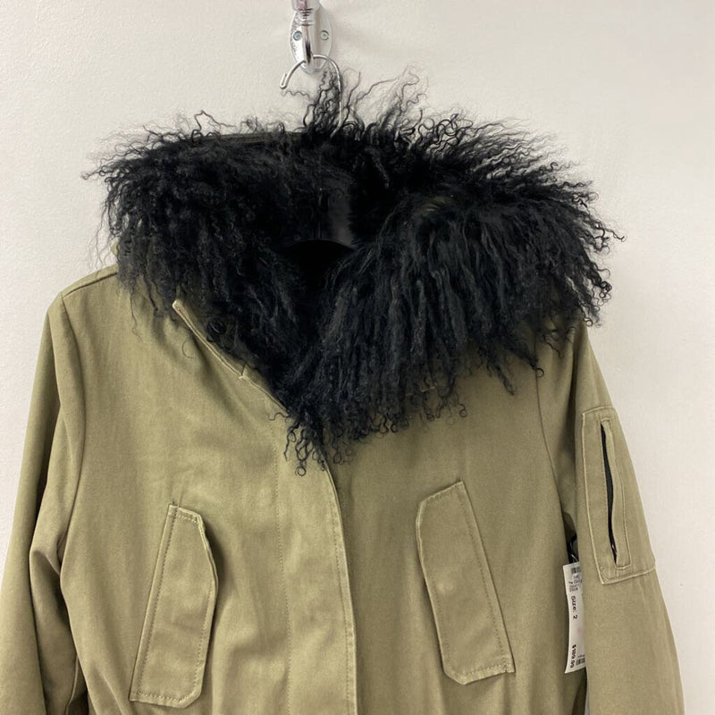 MAJE WOMEN'S COAT olive black M/2
