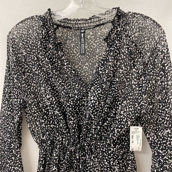 DESIGN LAB WOMEN'S DRESS black white XS