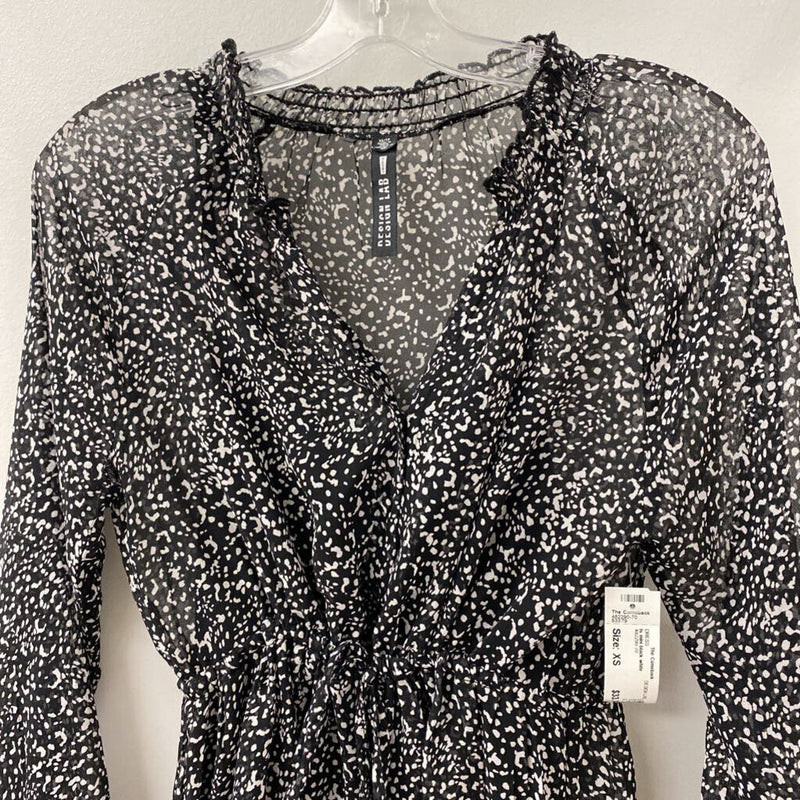 DESIGN LAB WOMEN'S DRESS black white XS