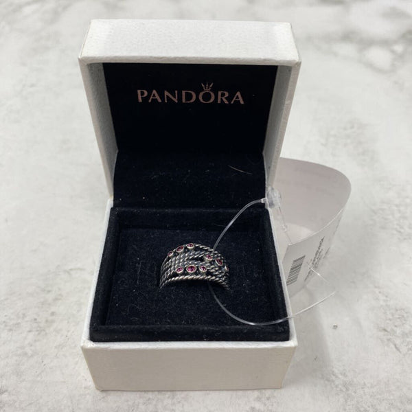 PANDORA WOMEN'S RING grey pink 7.5