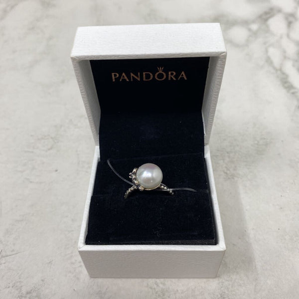 PANDORA WOMEN'S RING silver white 6.5