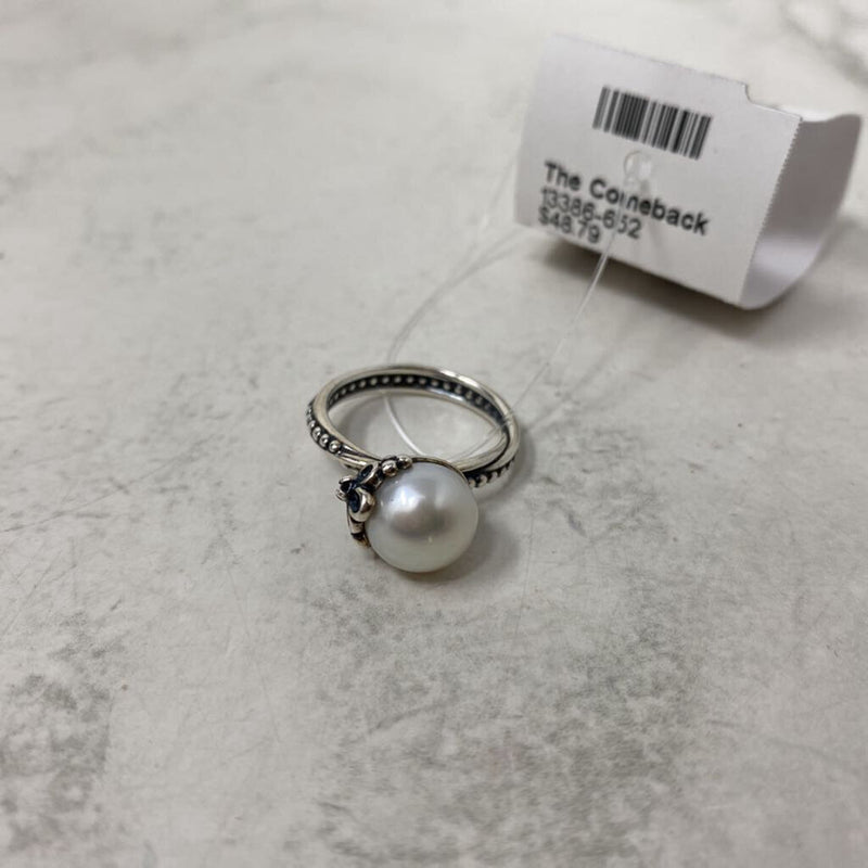 PANDORA WOMEN'S RING silver white 6.5