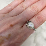 PANDORA WOMEN'S RING silver white 6.5